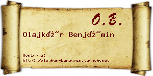 Olajkár Benjámin névjegykártya